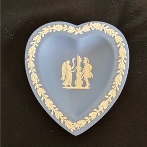 Wedgwood Blue and White Heart-Shaped Dish